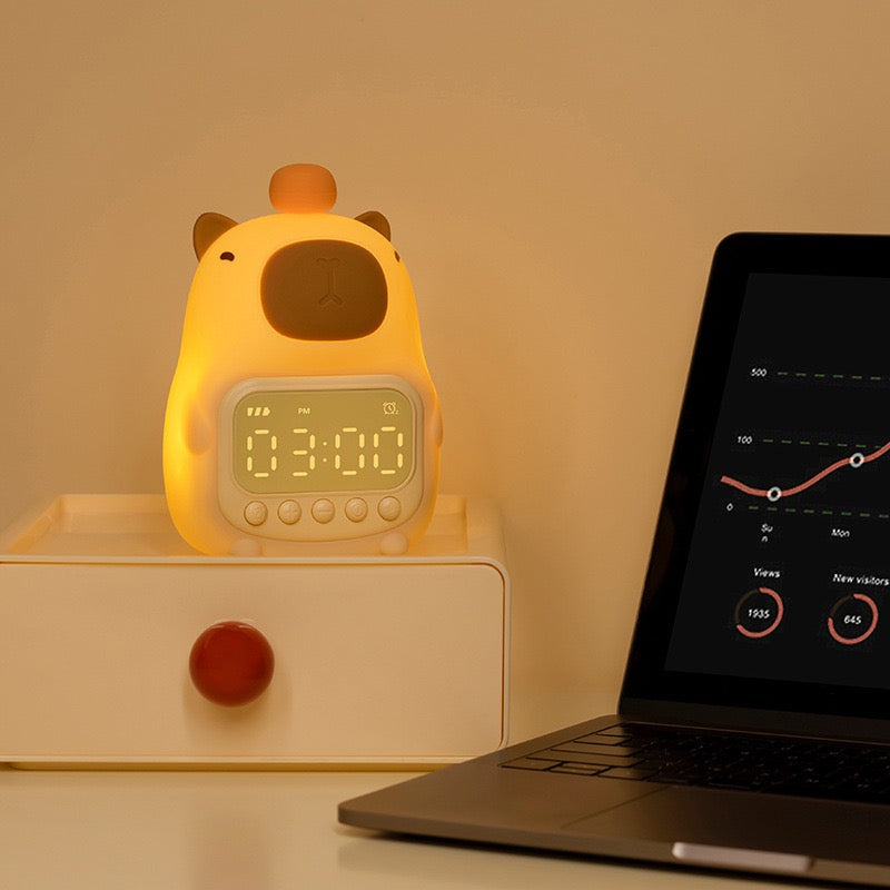 Kapibala Dolphin Silicone Charging Alarm Clock Table Lamp Night Light