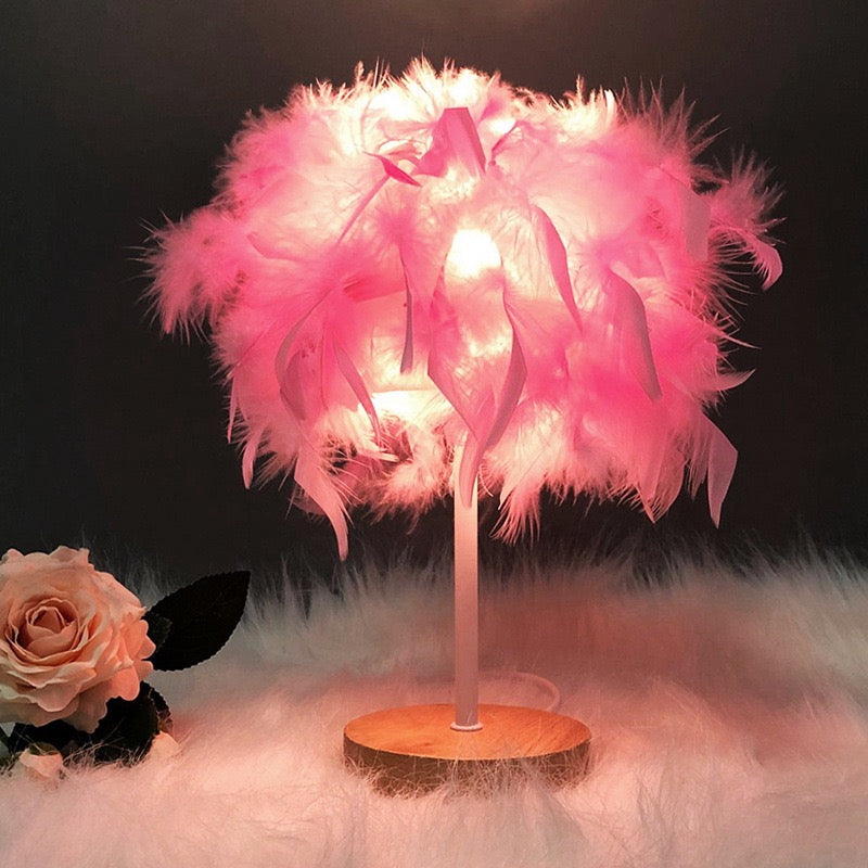 Luxury Feather Lamp for Wedding Room Decoration, Bedroom Headlight with a Sweetheart Touch