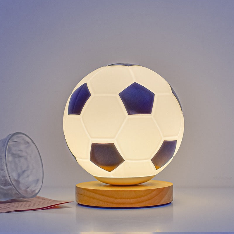LED Night Light for World Cup Football, Euro Cup, Glass Desk Lamp with High-End Style for Bedroom, Study, and Bedside Decoration