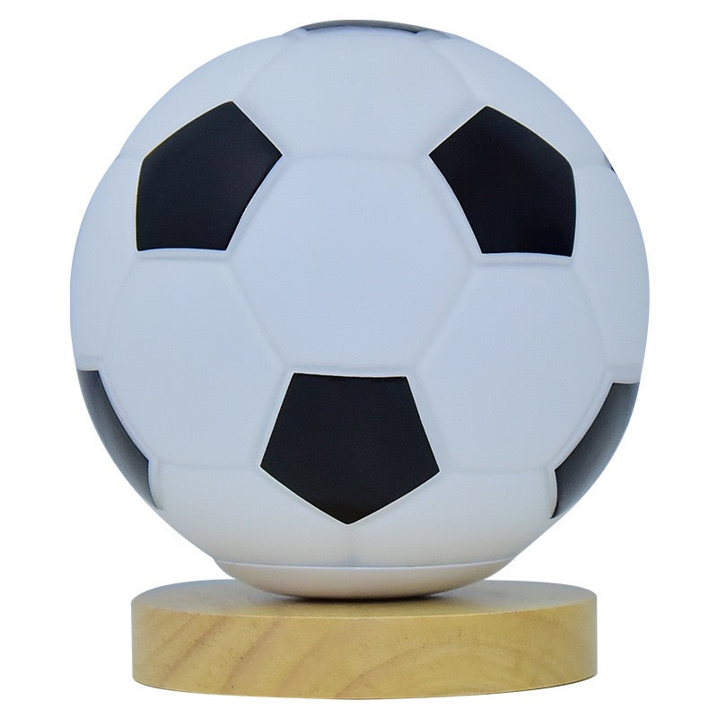 LED Night Light for World Cup Football, Euro Cup, Glass Desk Lamp with High-End Style for Bedroom, Study, and Bedside Decoration