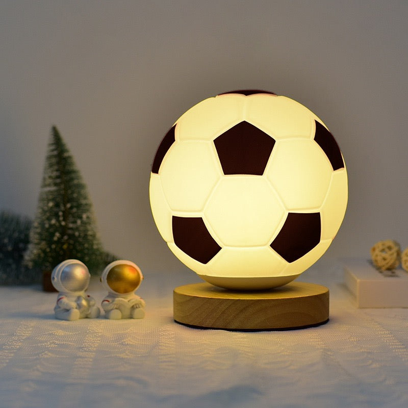 LED Night Light for World Cup Football, Euro Cup, Glass Desk Lamp with High-End Style for Bedroom, Study, and Bedside Decoration