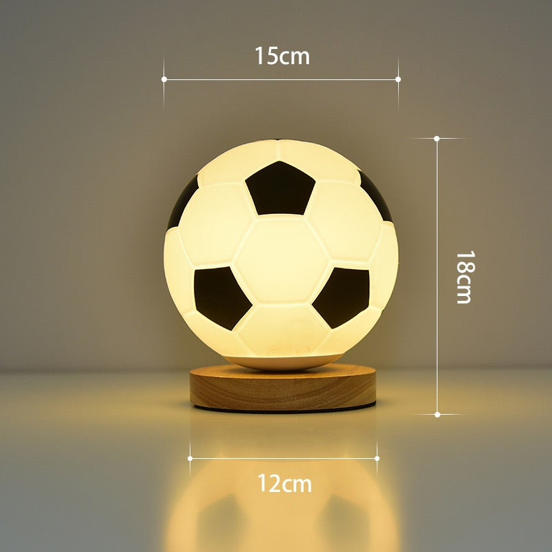 LED Night Light for World Cup Football, Euro Cup, Glass Desk Lamp with High-End Style for Bedroom, Study, and Bedside Decoration